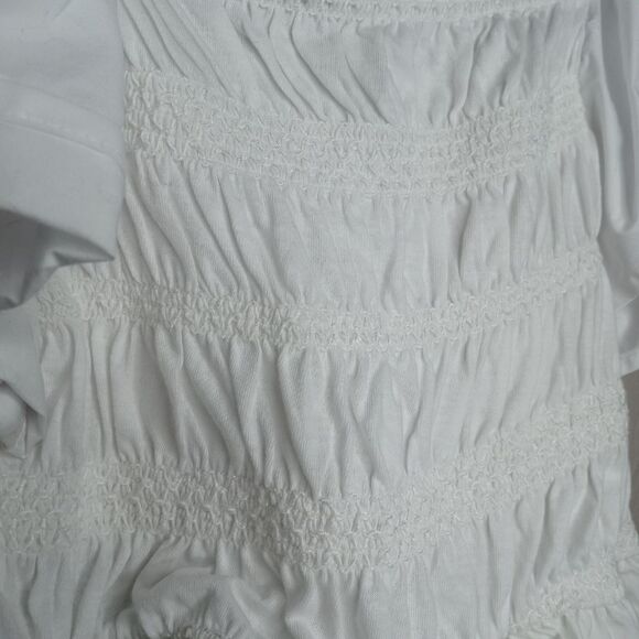 Zara Contrast Poplin White Top - Picture 3 of 6